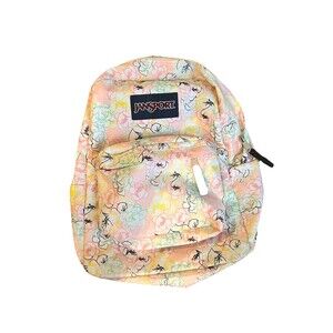 Jansport Floral Student Backpack Flowers on White 17x15